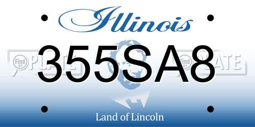 355SA8 Illinois License Plate