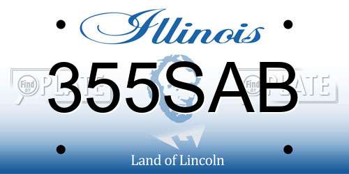 355SAB Illinois License Plate