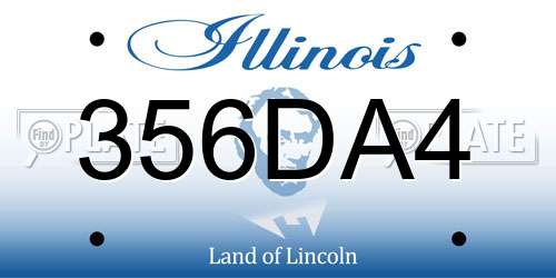 356DA4 Illinois License Plate