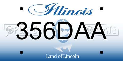 356DAA Illinois License Plate