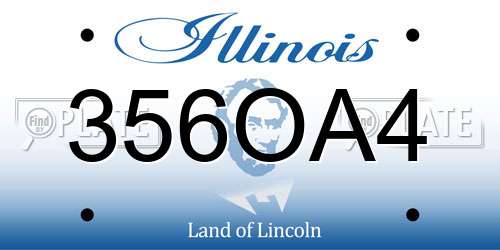 356OA4 Illinois License Plate