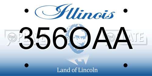 356OAA Illinois License Plate