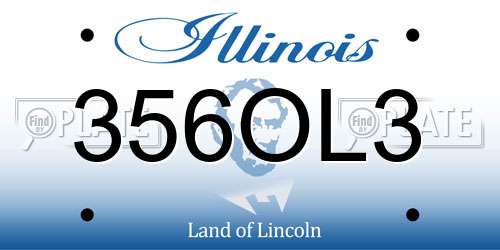356OL3 Illinois License Plate