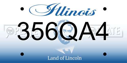 356QA4 Illinois License Plate