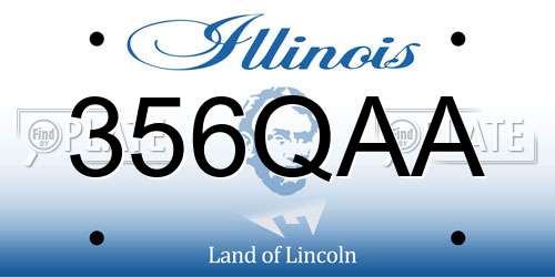 356QAA Illinois License Plate