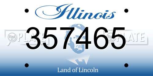 357465 Illinois License Plate