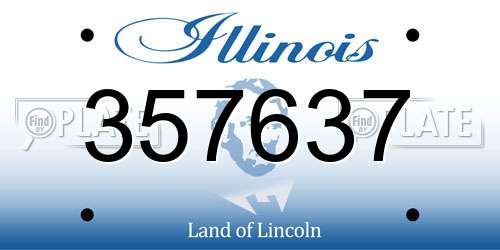 357637 Illinois License Plate
