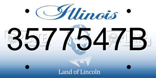 3577547B Illinois License Plate