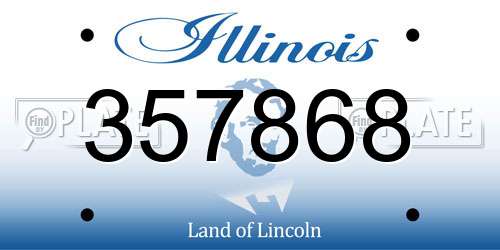 357868 Illinois License Plate