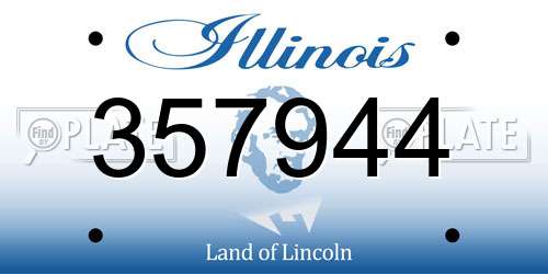 357944 Illinois License Plate