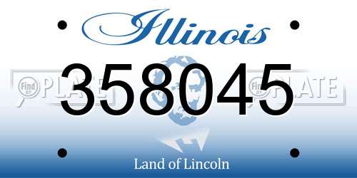 358045 Illinois License Plate