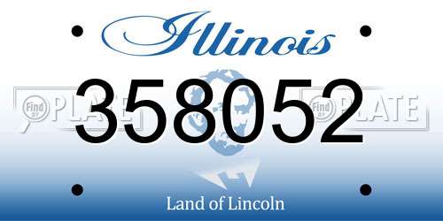 358052 Illinois License Plate
