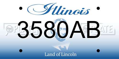 3580AB Illinois License Plate