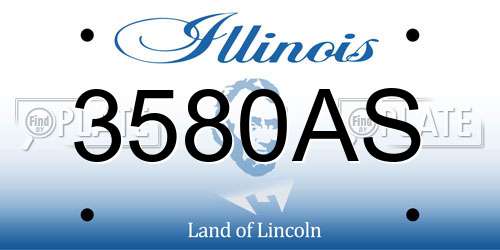 3580AS Illinois License Plate