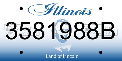 3581988B Illinois License Plate