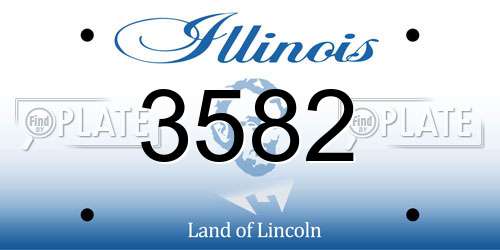 3582 Illinois License Plate