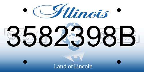 3582398B Illinois License Plate