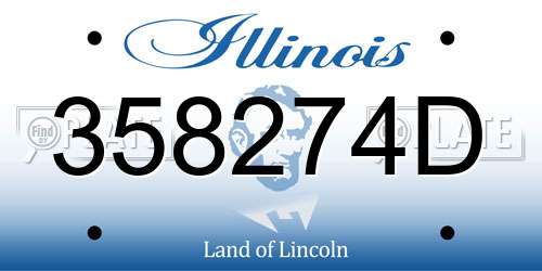 358274D Illinois License Plate