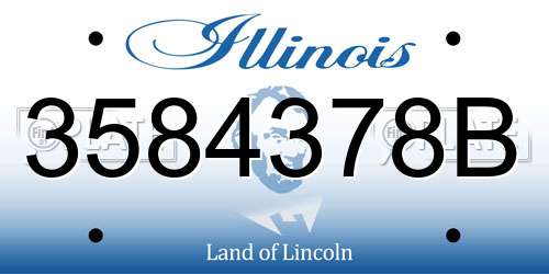 3584378B Illinois License Plate