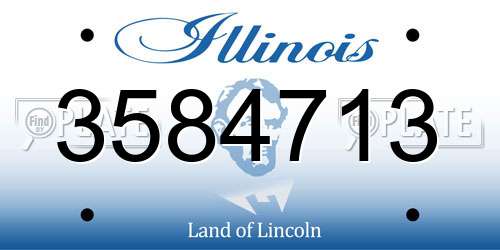 3584713 Illinois License Plate