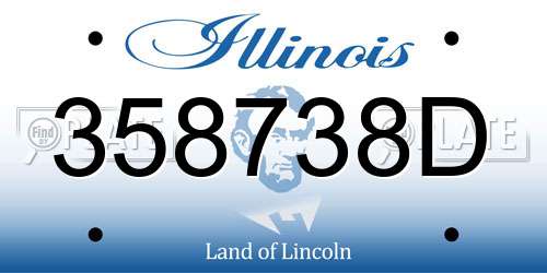 358738D Illinois License Plate