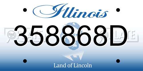 358868D Illinois License Plate