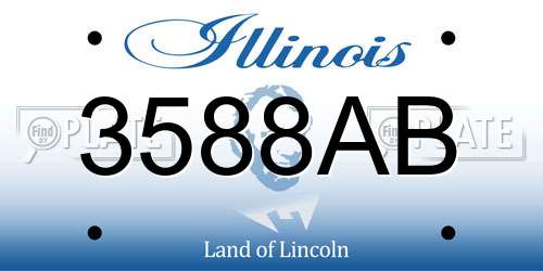 3588AB Illinois License Plate