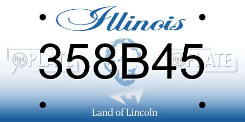 358B45 Illinois License Plate