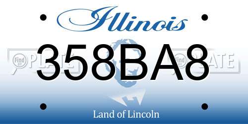 358BA8 Illinois License Plate