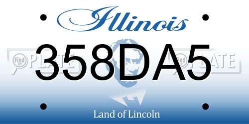 358DA5 Illinois License Plate