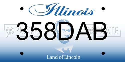 358DAB Illinois License Plate