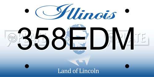 358EDM Illinois License Plate