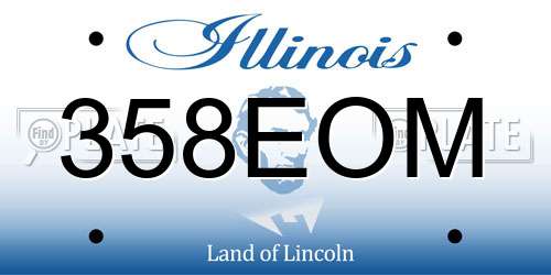 358EOM Illinois License Plate