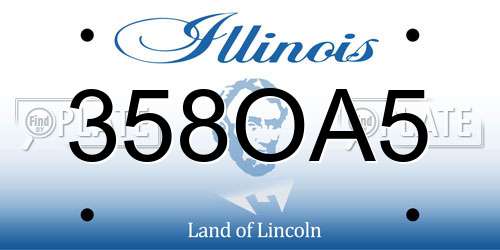 358OA5 Illinois License Plate