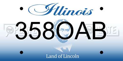 358OAB Illinois License Plate