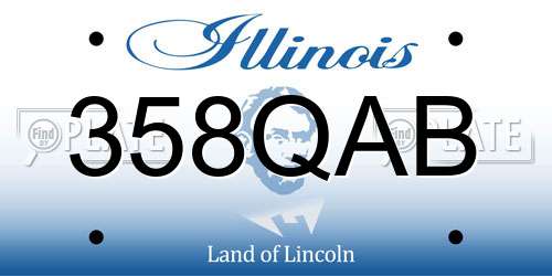 358QAB Illinois License Plate