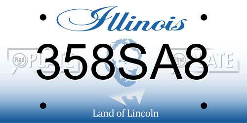 358SA8 Illinois License Plate