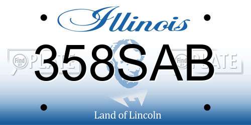 358SAB Illinois License Plate
