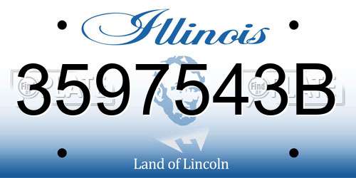 3597543B Illinois License Plate