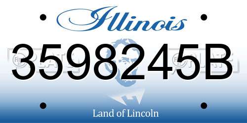 3598245B Illinois License Plate