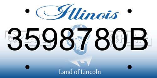 3598780B Illinois License Plate
