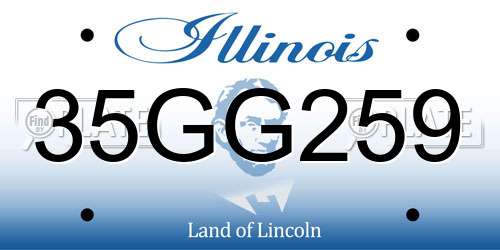 35GG259 Illinois License Plate