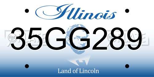 35GG289 Illinois License Plate
