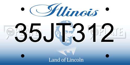 35JT312 Illinois License Plate
