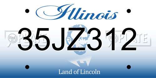 35JZ312 Illinois License Plate