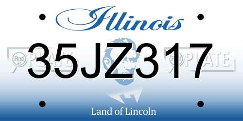 35JZ317 Illinois License Plate