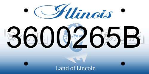 3600265B Illinois License Plate