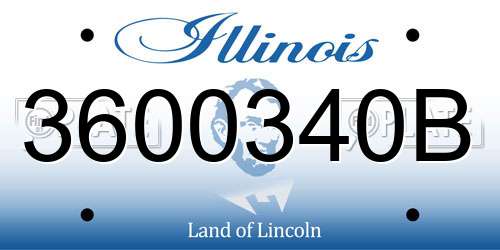 3600340B Illinois License Plate