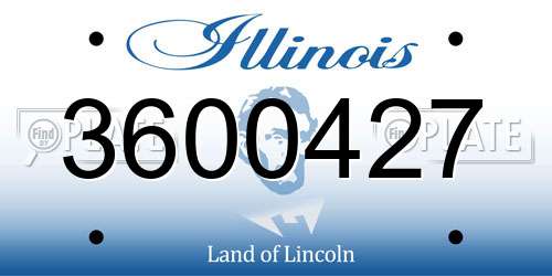3600427 Illinois License Plate
