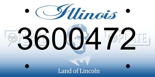 3600472 Illinois License Plate